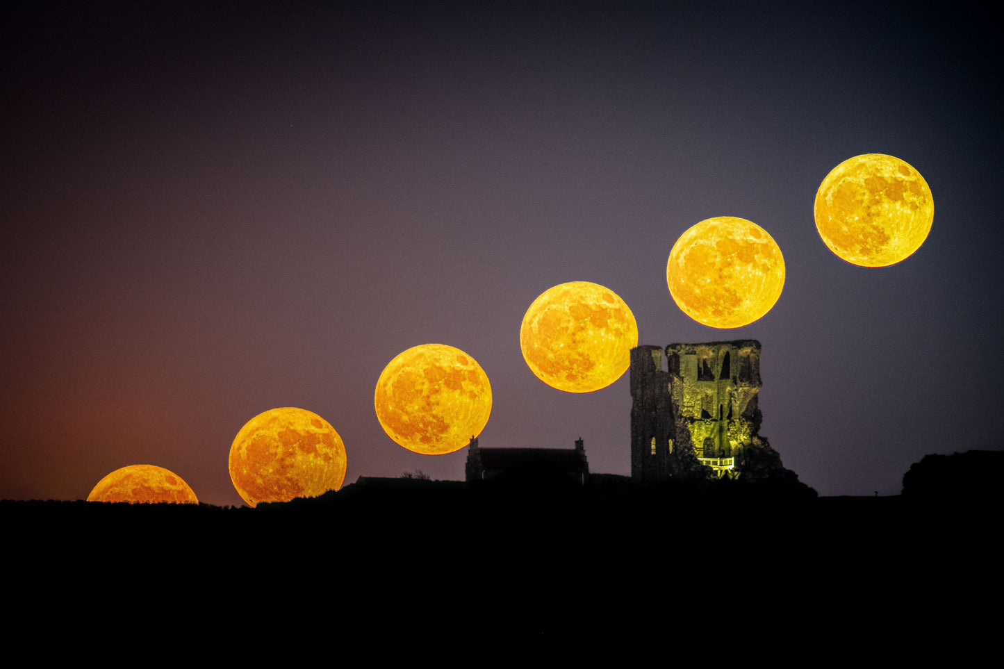 Scarborough Castle Flower Moonrise Sequence | Photography Print