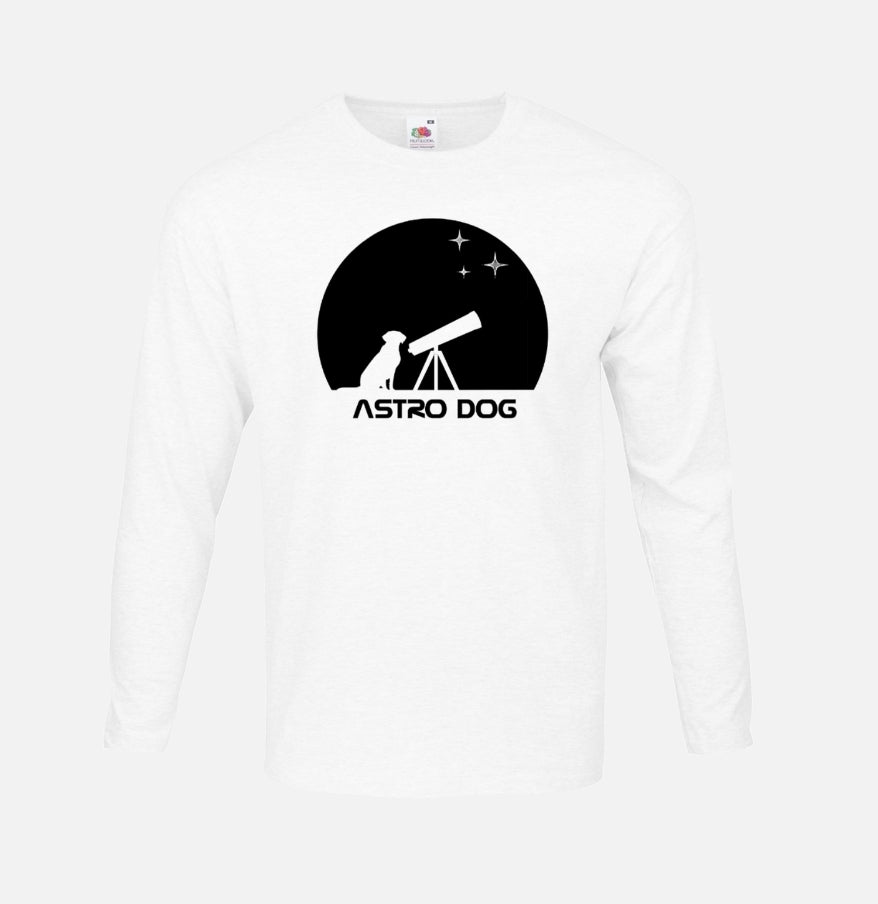 Astro Dog Logo Long Sleeve T-Shirt | White | Unisex