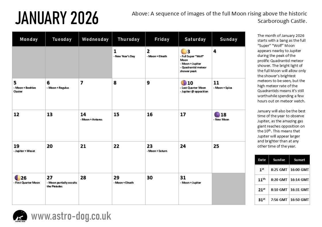 2026 Night Sky Calendar