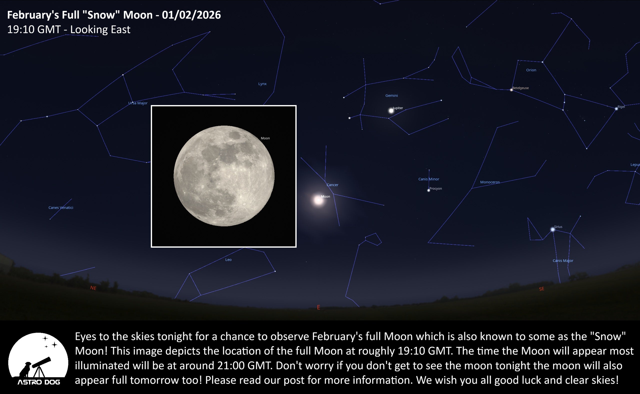 FEBRUARY’S FULL “SNOW” MOON! - 01/02/2026 – Astro Dog