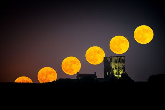 MOON SEQUENCE! FULL MOON RISING ABOVE SCARBOROUGH CASTLE!