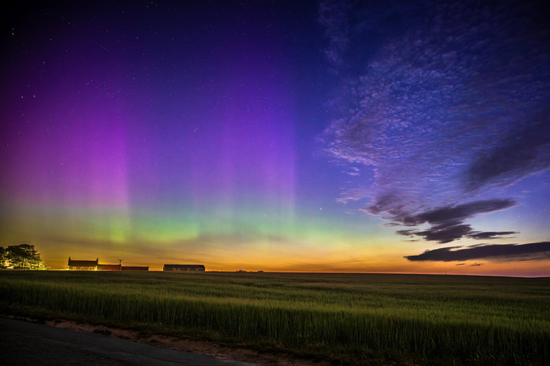Aurora borealis over Burniston, North Yorkshire, June 2025