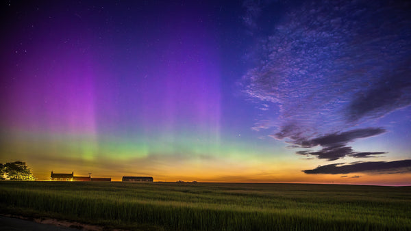 Aurora borealis over Burniston, North Yorkshire, June 2025
