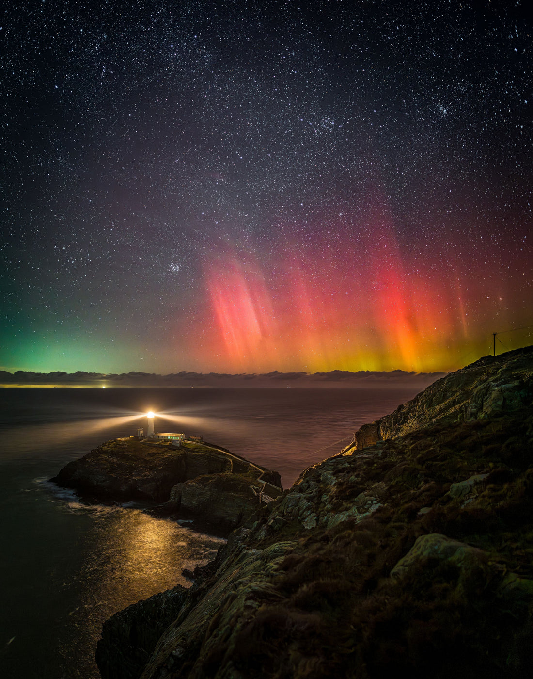 Aurora borealis photographed over the UK night sky