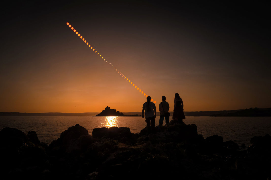The 2026 Solar Eclipse Above St Michael's Mount | 24mm Composite | Our Celestial Adventure
