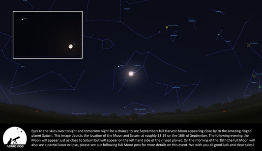 MOON APPEARING CLOSE BY TO THE RINGED PLANET SATURN TONIGHT