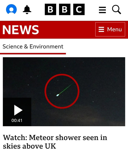 ASTRO DOG'S PERSEIDS VIDEO IN THE BBC NEWS! - 14/08/25