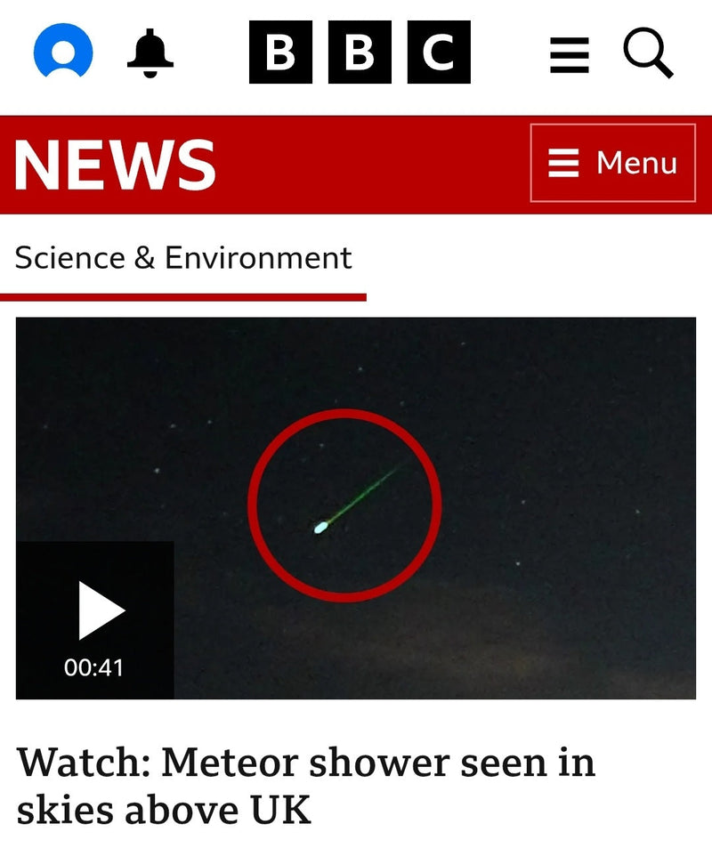 ASTRO DOG'S PERSEIDS VIDEO IN THE BBC NEWS! - 14/08/25