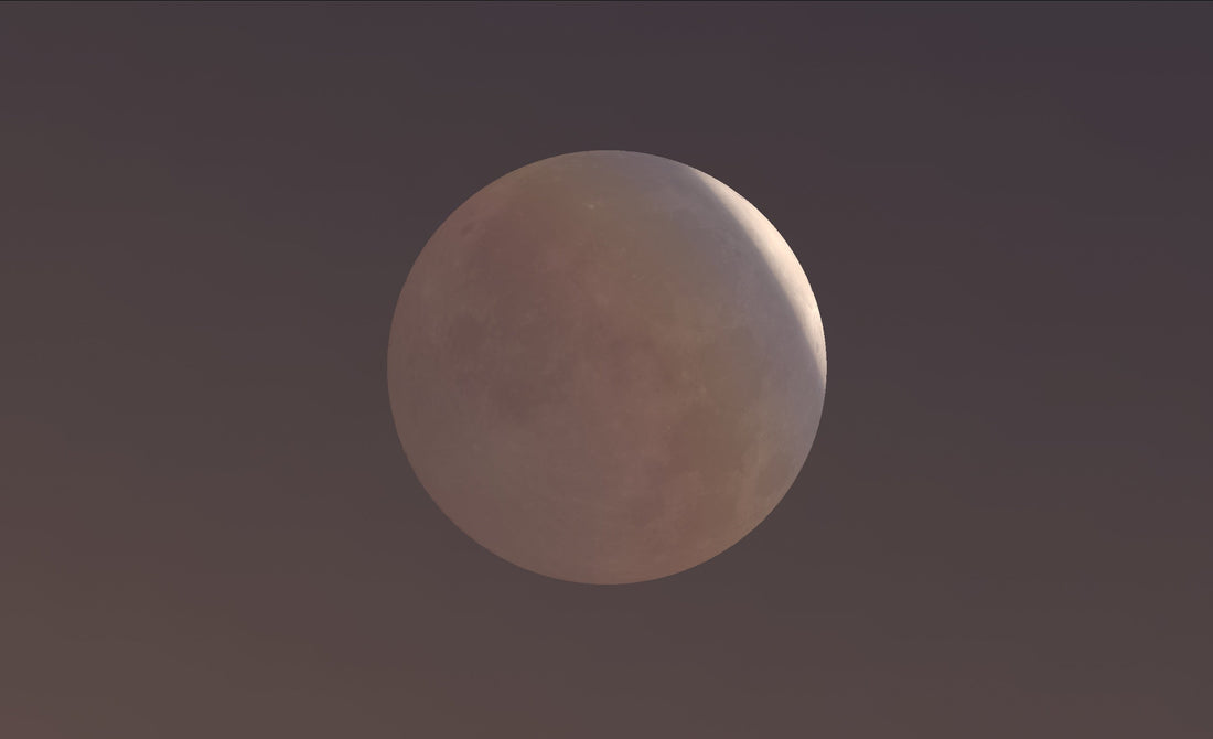 Close-up photograph of the Moon during the partial lunar eclipse of 28th August 2026