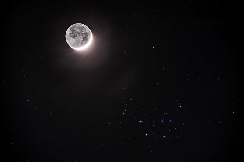 ASTRO DOG'S PHOTO OF THE MOON + PLEIADES – 19/04/2026