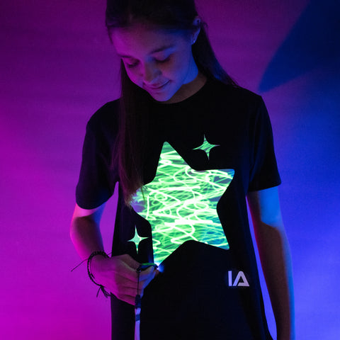 Glow in the Dark Interactive T-Shirt | Star Design | 3–14 Years