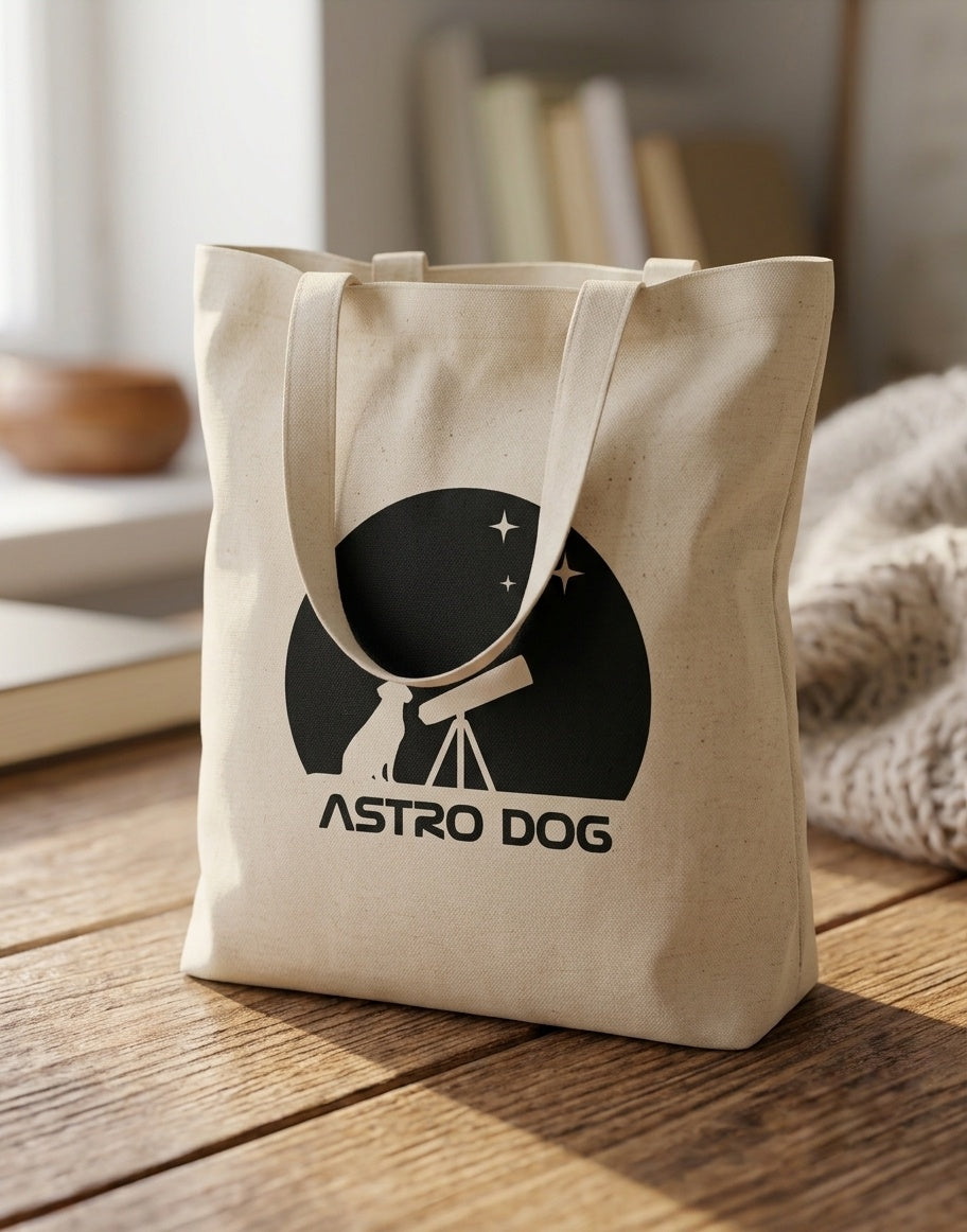 Astro Dog Tote Bag | Black/Natural-White