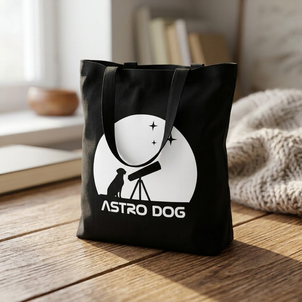 Astro Dog Tote Bag | Black/Natural-White