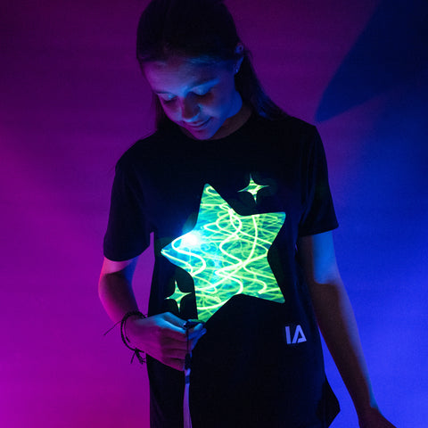 Glow in the Dark Interactive T-Shirt | Star Design | 3–14 Years