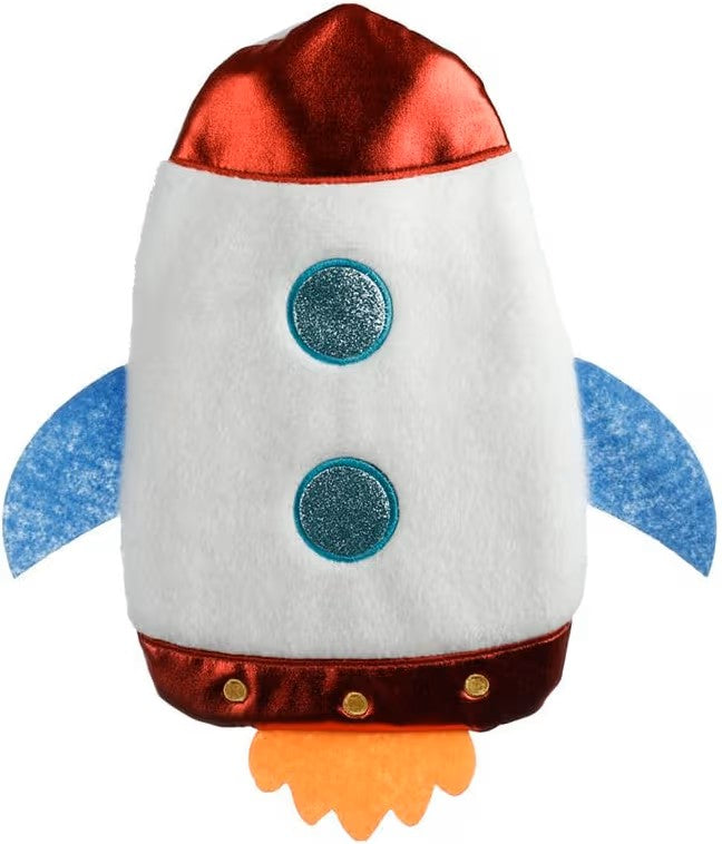 Space Rocket Hot Water Bottle front view