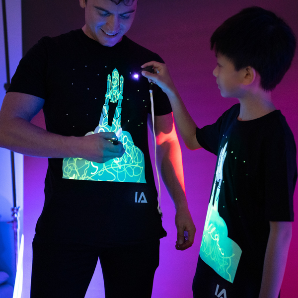 Glow in the Dark Interactive T-Shirt | Rocket Design | 3–14 Years