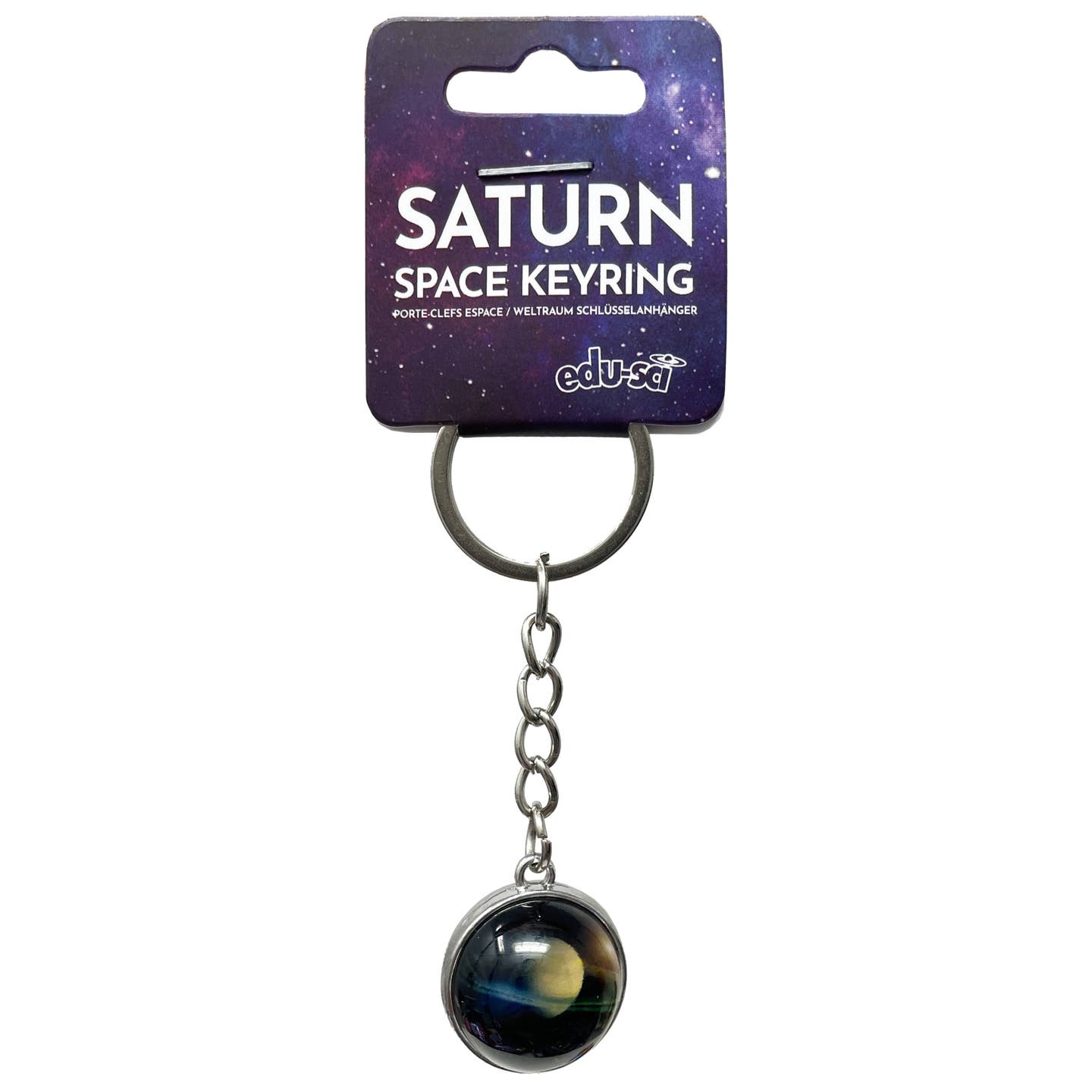 Saturn Glass Planet Keyring