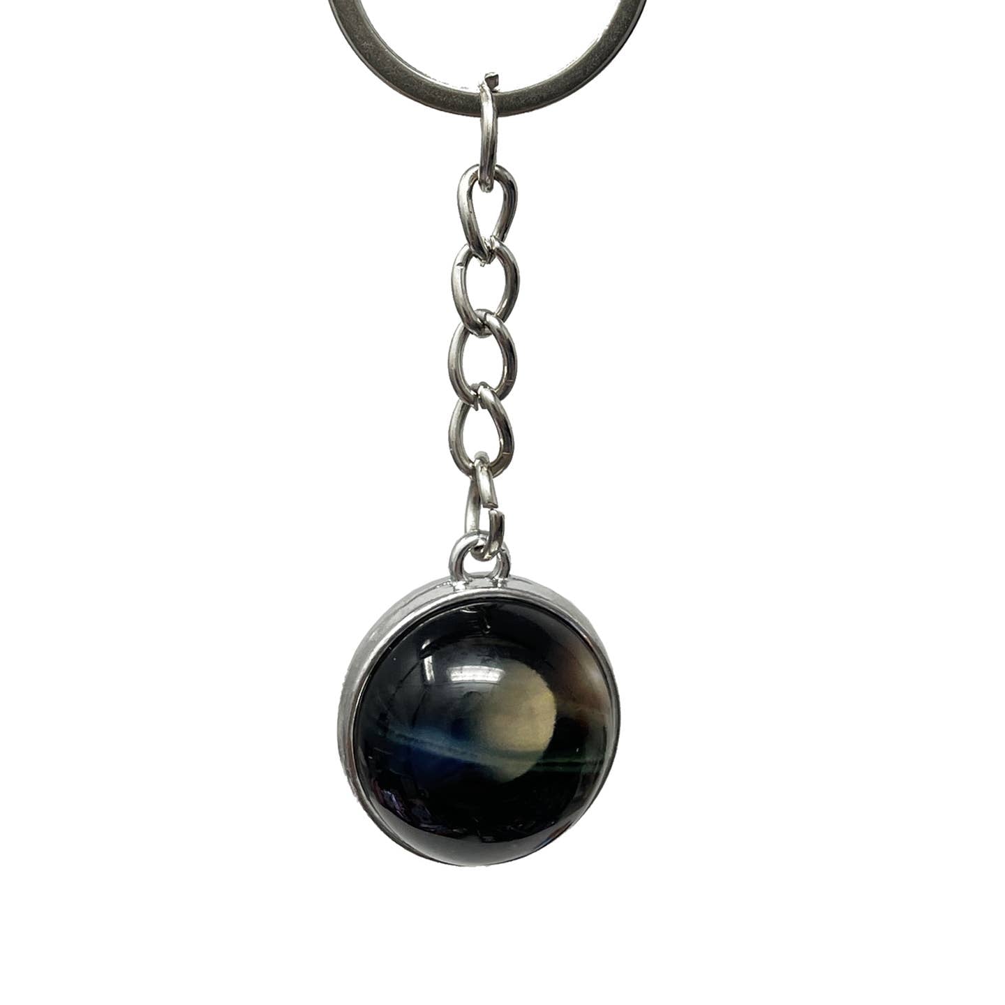 Saturn Glass Planet Keyring