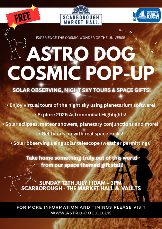 Solar Observing, Astronomy Talks & Live Night Sky Tours | Coble Market, Scarborough | Sunday 12th July
