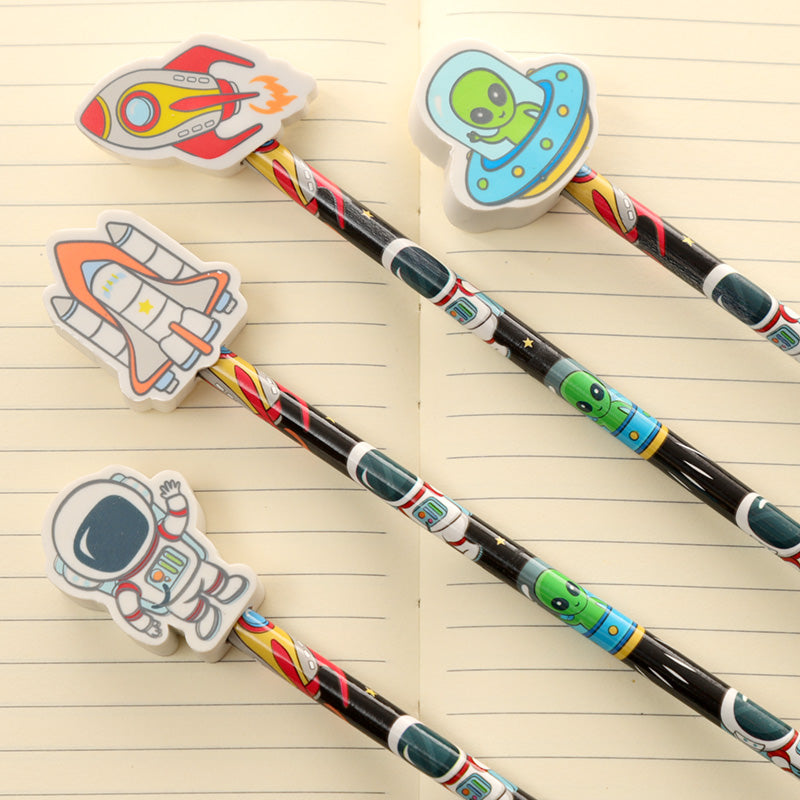 Space pencil with astronaut eraser topper