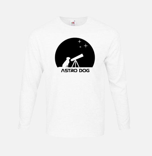 Astro Dog Logo Long Sleeve T-Shirt | White | Unisex