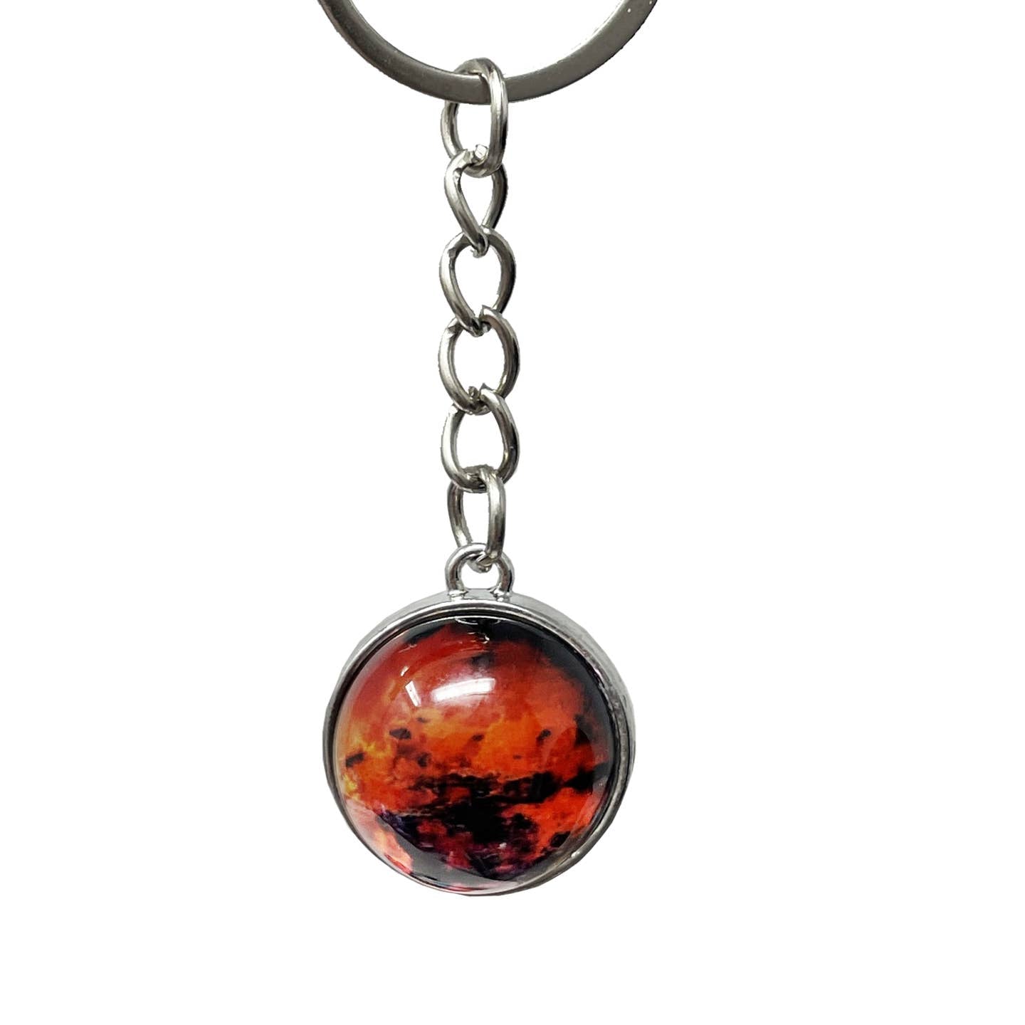 Mars Glass Planet Keyring