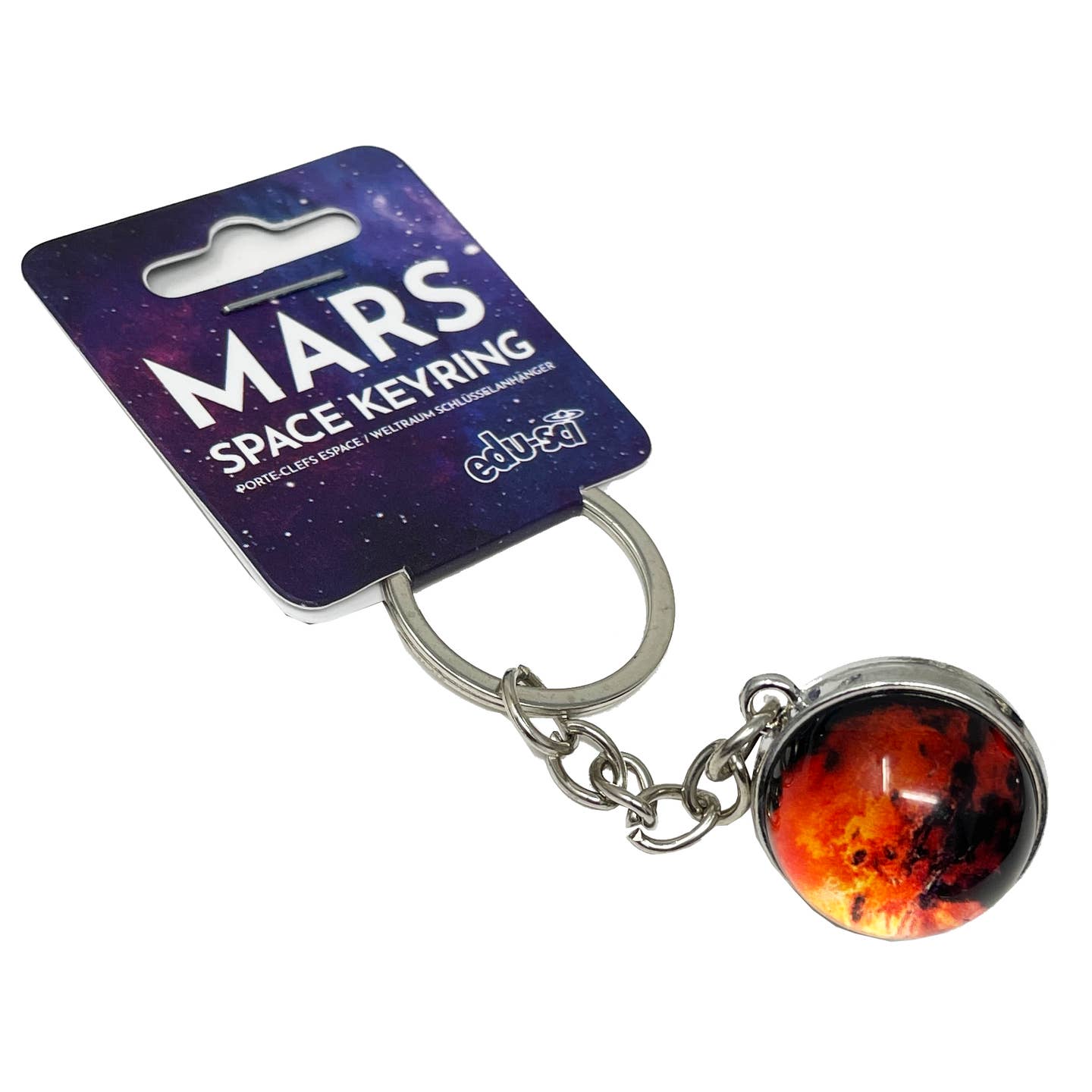 Mars Glass Planet Keyring