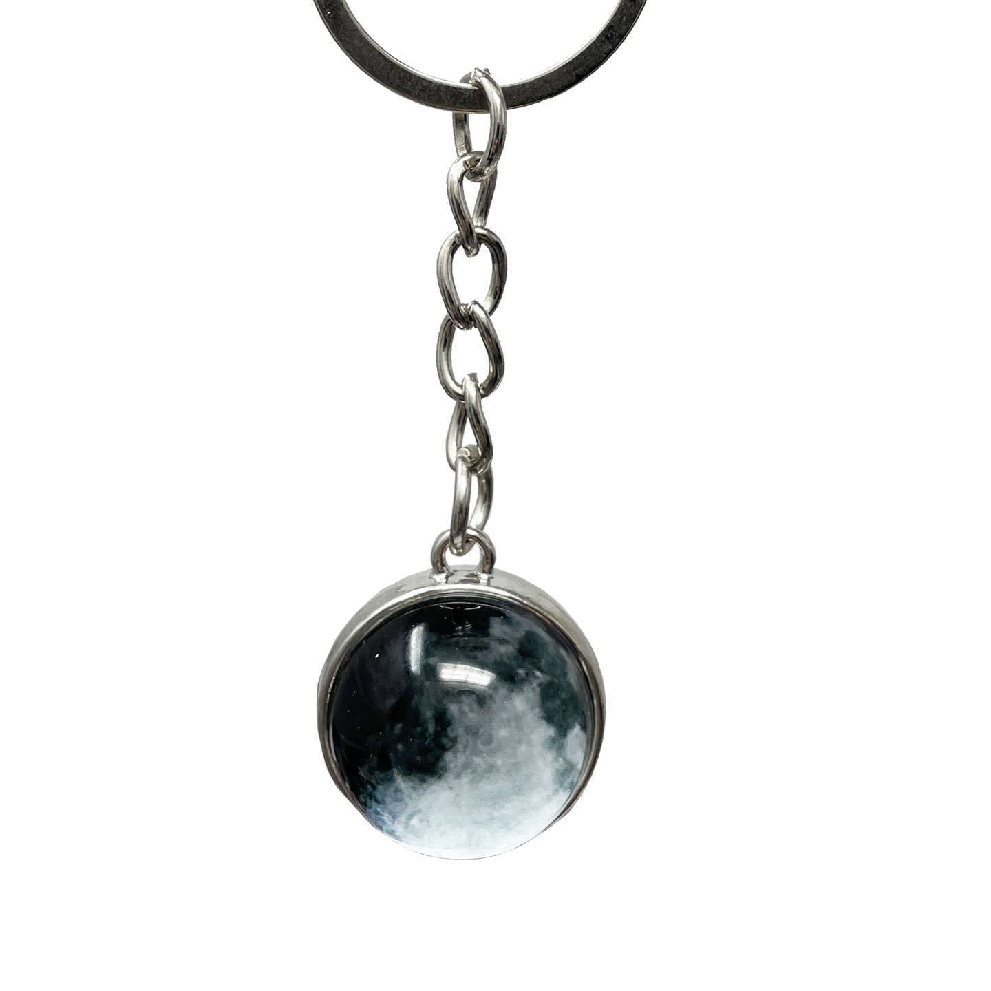Moon Glass Planet Keyring