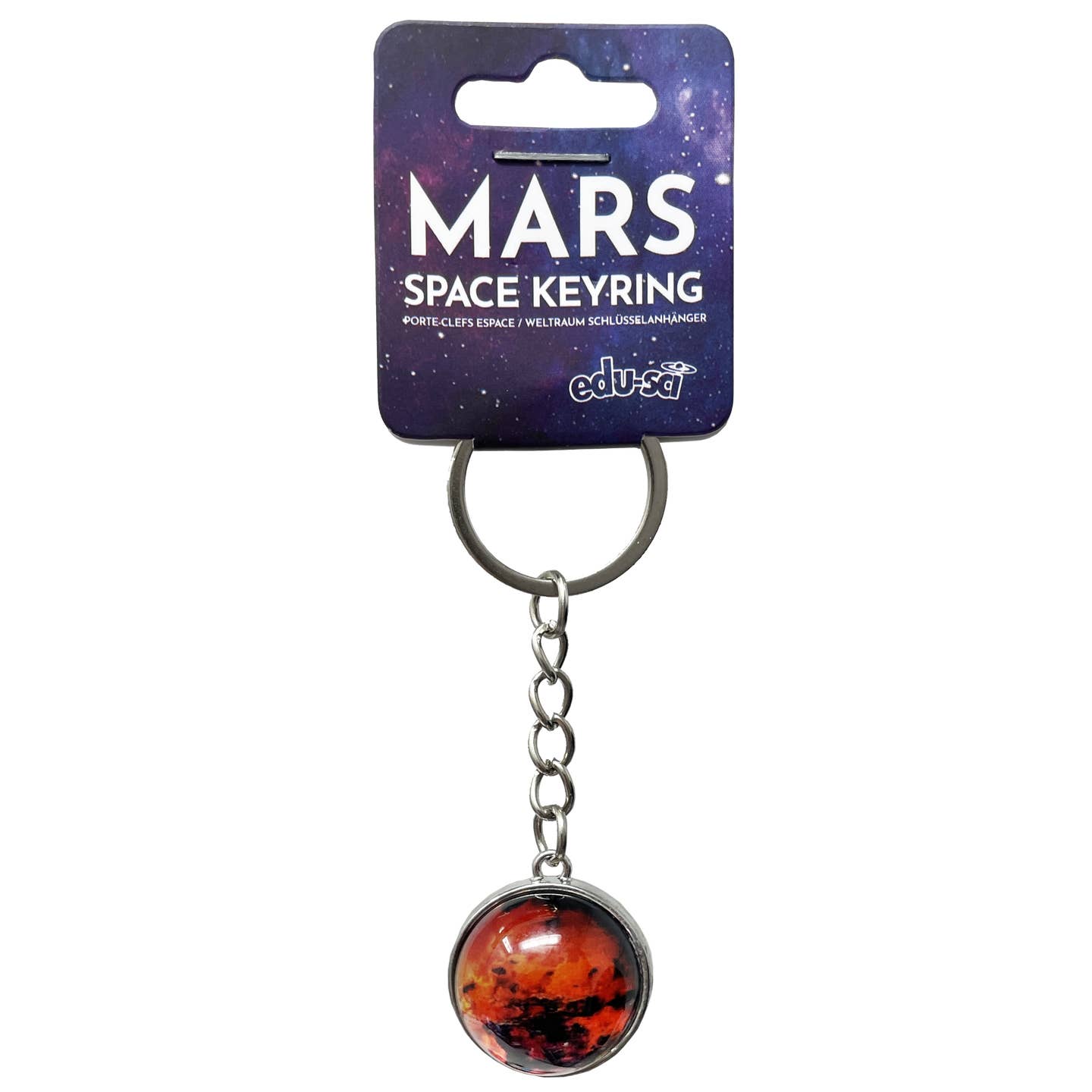 Mars Glass Planet Keyring