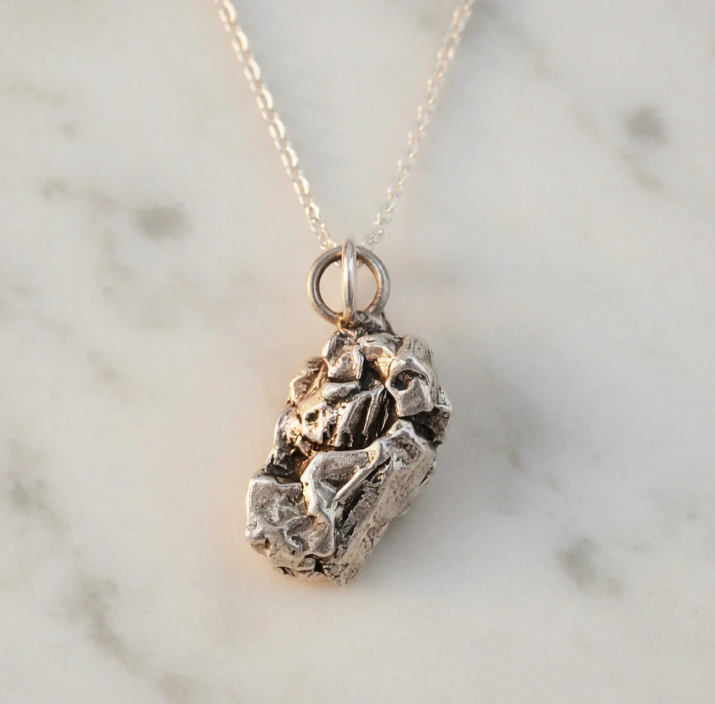 Campo Del Cielo Meteorite Necklace | 925 Sterling Silver | Genuine Iron Meteorite