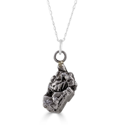 Campo Del Cielo Meteorite Necklace | 925 Sterling Silver | Genuine Iron Meteorite