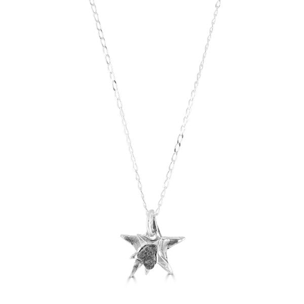 Campo Del Cielo Star Necklace | 925 Sterling Silver | Genuine Iron Meteorite