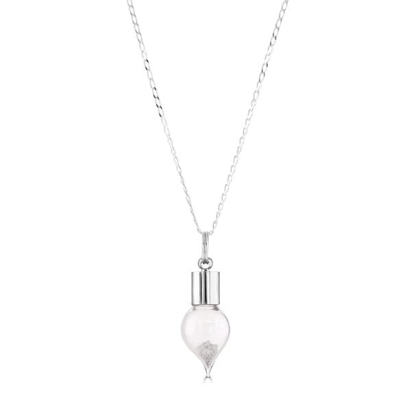 Teardrop Moon Dust Necklace | 925 Sterling Silver | Genuine Lunar Meteorite