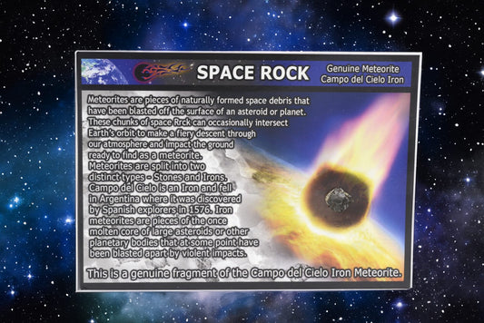 Campo Del Cielo Display Card | Iron Meteorite Specimen | Genuine Space Rock