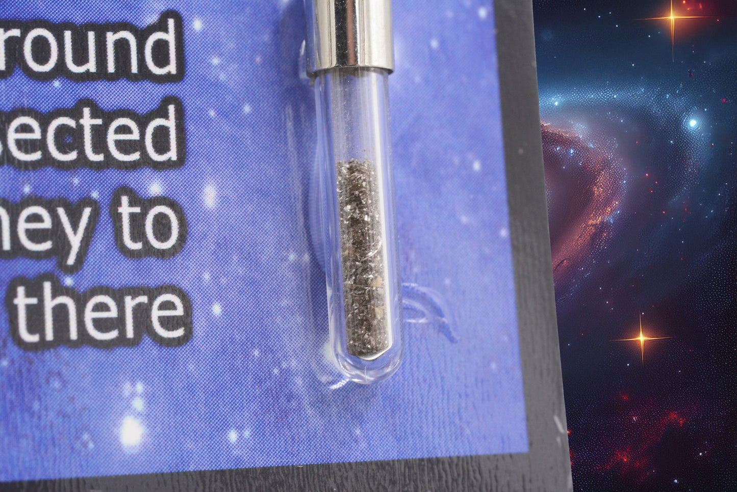 Stardust Display Card | Iron & Stone Meteorite Dust